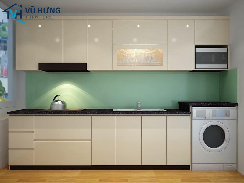 Tủ bếp Melamine hình chữ I thích hợp với nhiều không gian nhà bếp