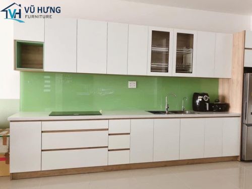 Ưu nhược điểm tủ bếp Melamine hình chữ I có thể bạn chưa biết