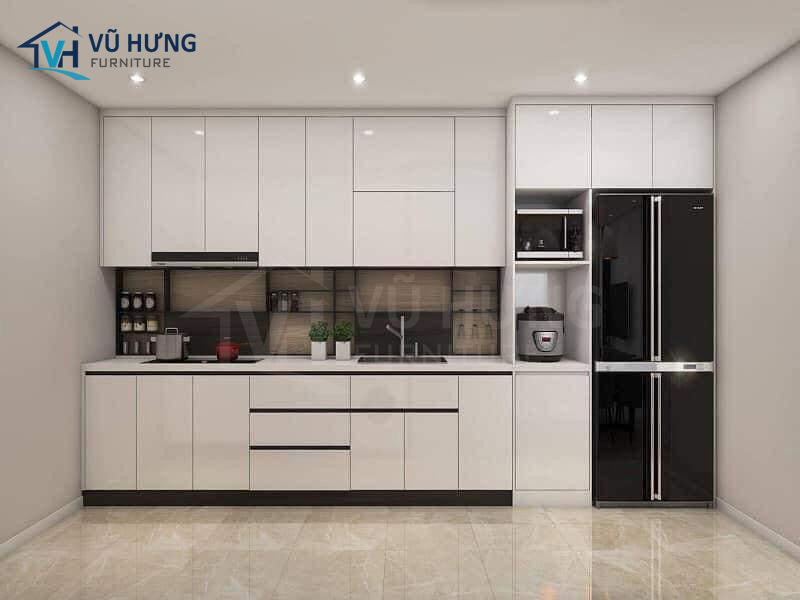 tủ bếp melamine chữ i