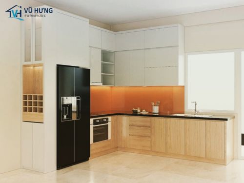 Tủ bếp gỗ công nghiệp giá rẻ, ưu điểm khi lựa chọn