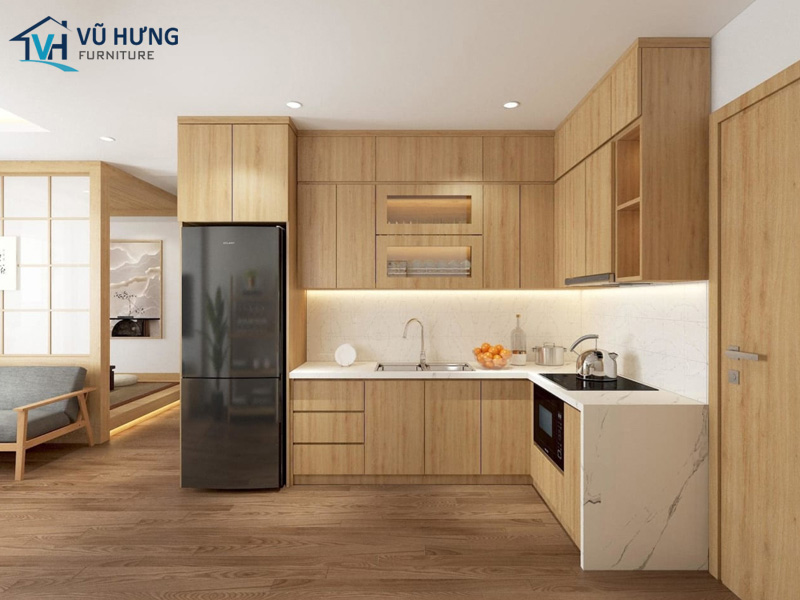 Tủ bếp Melamine rất thân thiện với môi trường và an toàn cho người sử dụng