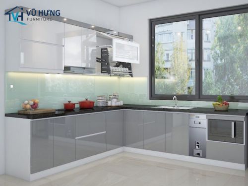 Mẫu tủ bếp Inox cánh Acrylic lựa chọn hoàn hảo cho không gian bếp