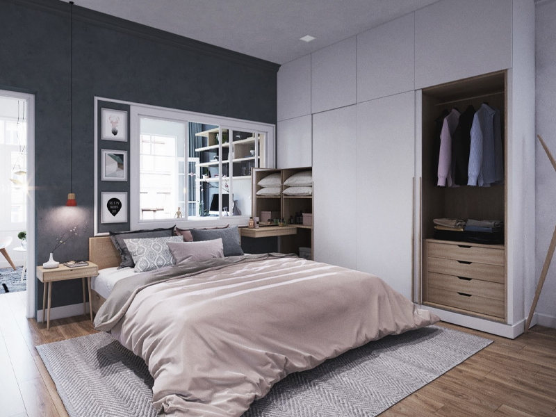 Nội thất chung cư phòng ngủ theo phong cách Bắc Âu