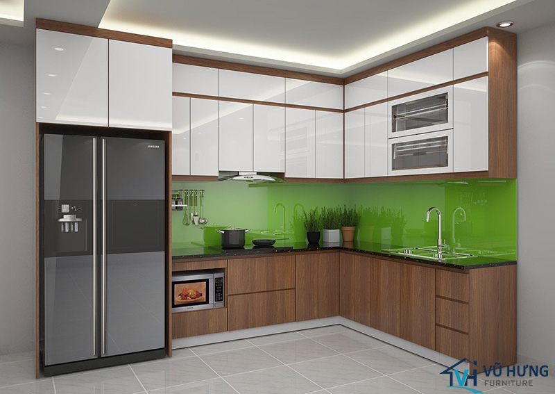 tủ bếp mdf phủ melamine