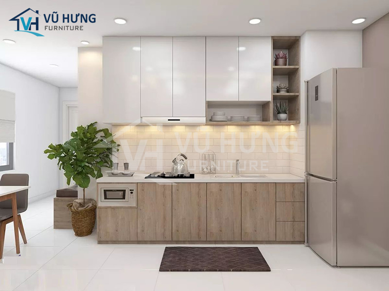 Tủ bếp mdf phủ melamine