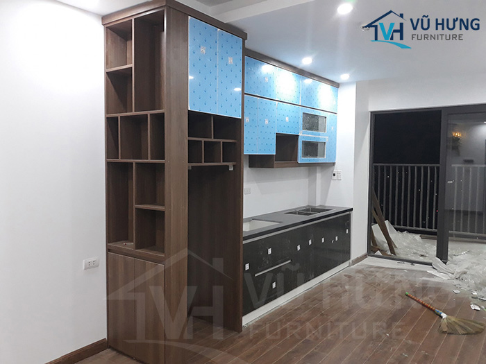 Tủ bếp mdf phủ melamine