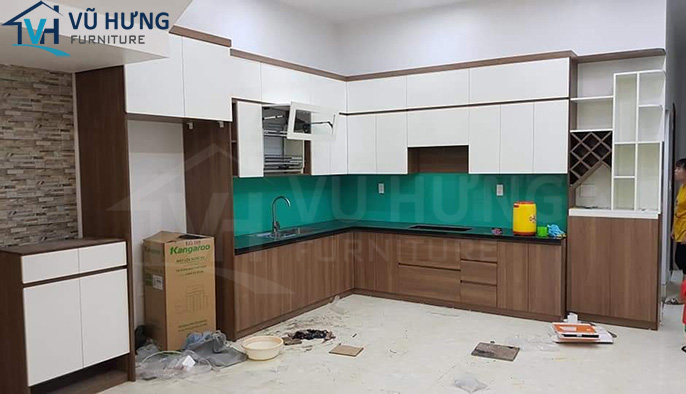 tủ bếp melamine