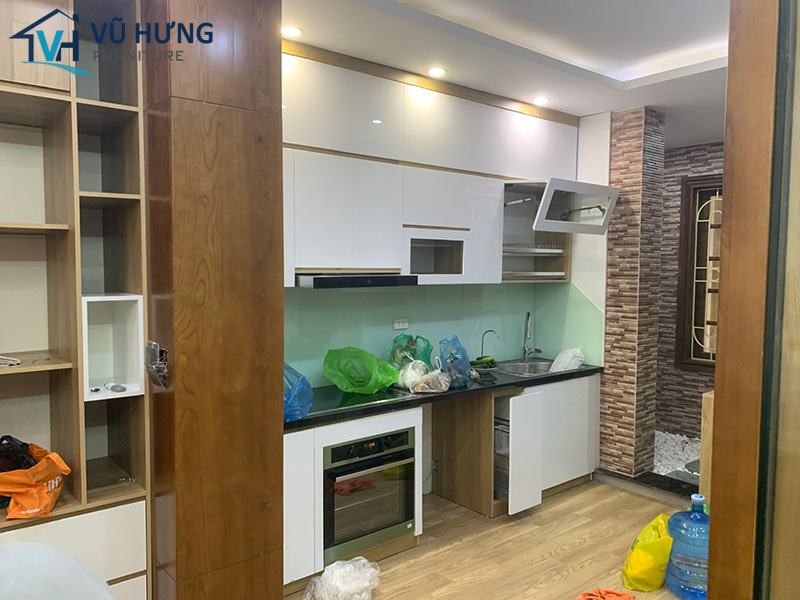 tủ bếp melamine