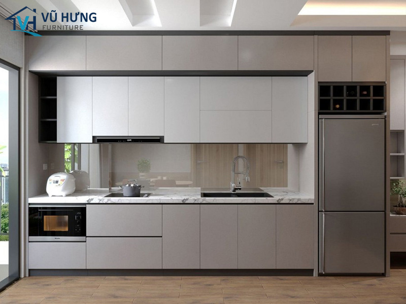 Tủ bếp Laminate mang đến không gian hiện đại