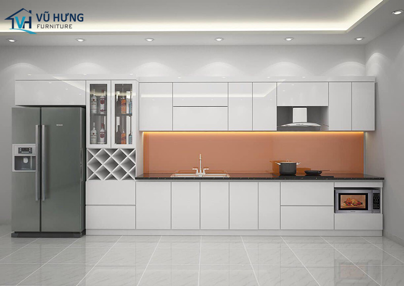 tủ bếp melamine chữ i