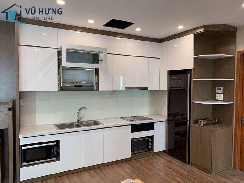 Tủ bếp melamine chữ L