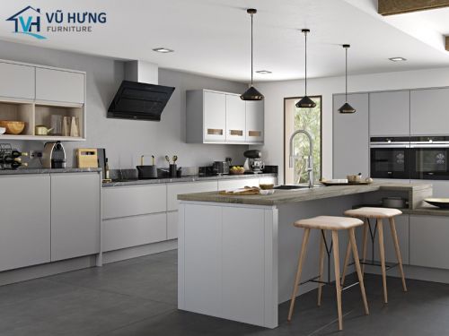 Vẻ đẹp đầy lôi cuốn với tủ bếp cánh Melamine