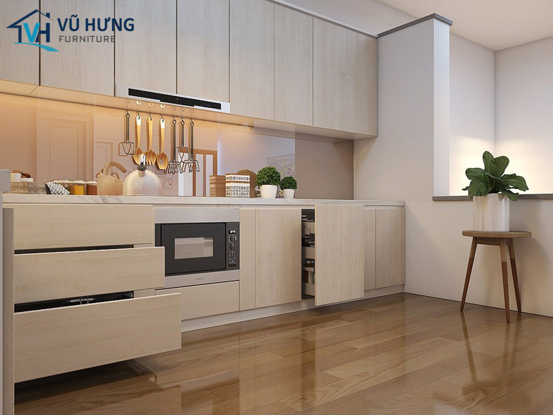 Tủ bếp chất liệu Melamine rất được ưa chuộng trên thị trường hiện nay