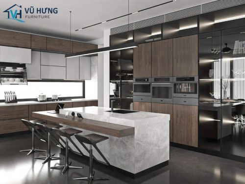 Tủ bếp chất liệu Melamine - Thiết kế cho không gian hiện đại