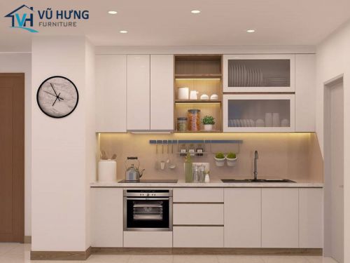 Mẫu tủ bếp chung cư gỗ công nghiệp – Xu hướng mới cho các căn hộ