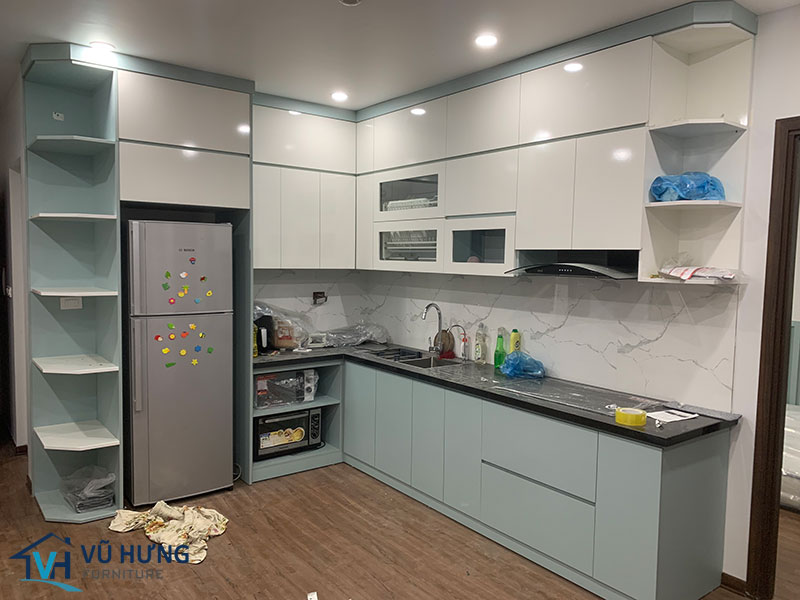 tủ bếp melamine an cường