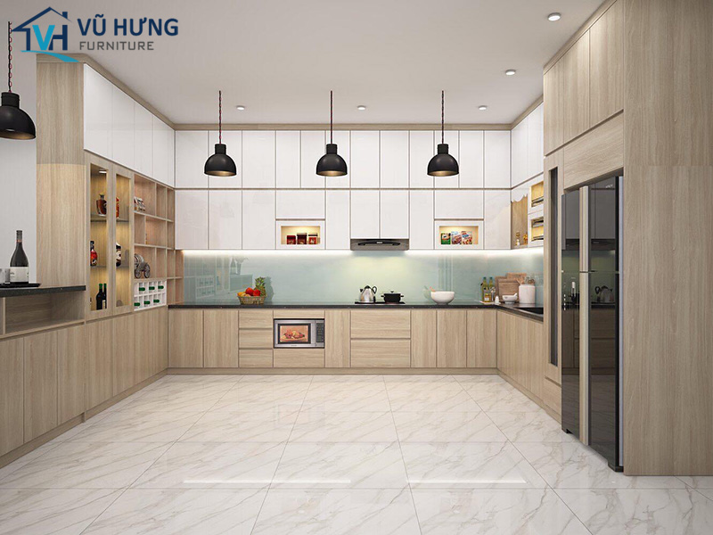 Tủ bếp melamine có đặc điểm gì?