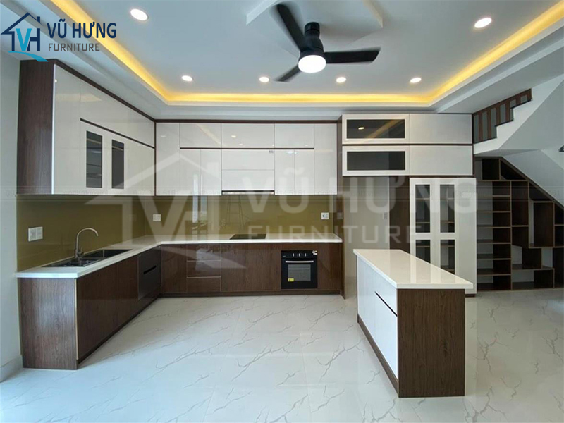 Tủ bếp melamine bền, sử dụng được lâu