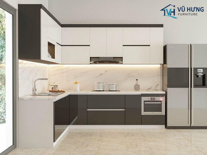Tủ bếp Acrylic phù hợp với nhiều không gian, nên được đông đảo người tiêu dùng ủng hộ